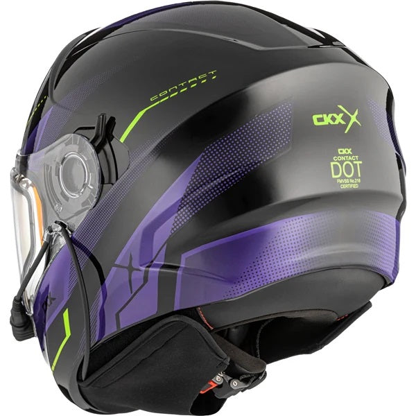 Casque Intégral de Motoneige Contact Artik Édition Limitée Mauve/Noir de dos