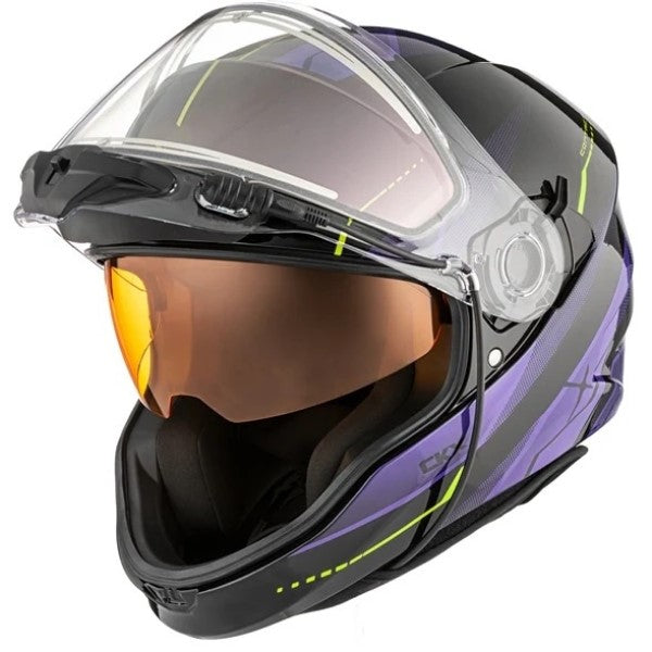 Casque Intégral de Motoneige Contact Artik Édition Limitée Mauve/Noir visière double électrique