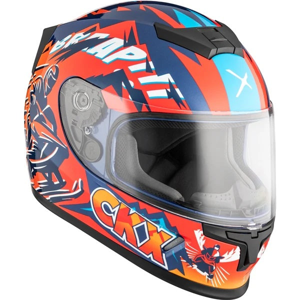 Casque Intégral de Motoneige RR24Y Sleeder Junior Rouge/Multicolore de face