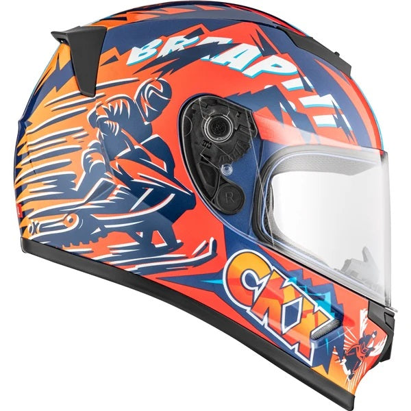 Casque Intégral de Motoneige RR24Y Sleeder Junior Rouge/Multicolore de gauche