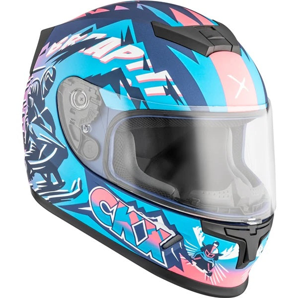 Casque Intégral de Motoneige RR24Y Sleeder Junior Bleu/Multicolore de face