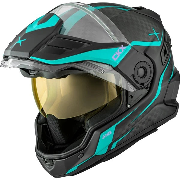 Casque Intégral de Motoneige Mission Carbone Fury Noir/Bleu de droite
