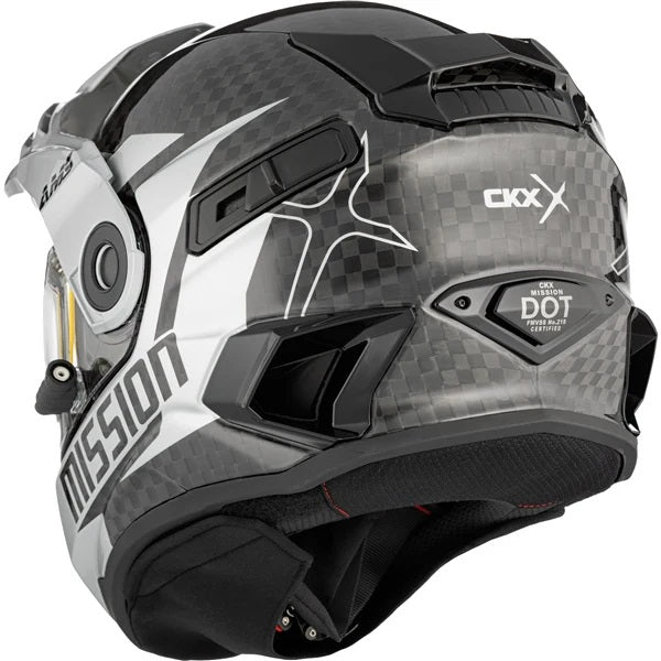 Casque Intégral de Motoneige Mission Alaska Carbone Argent, Dos