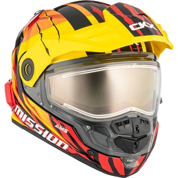 Casque Intégral de Motoneige Mission Claw Jaune/Rouge de face