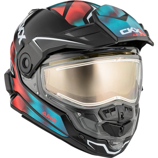 Casque Intégral de Motoneige Mission Tanium Orange/Bleu de face