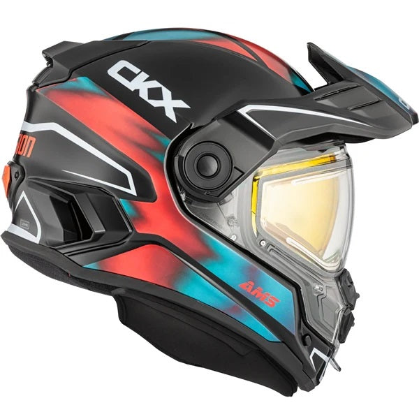 Casque Intégral de Motoneige Mission Tanium Orange/Bleu de gauche
