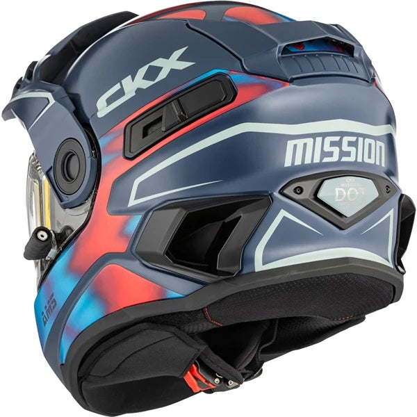 Casque Intégral de Motoneige Mission Tanium Bleu/Rouge de dos