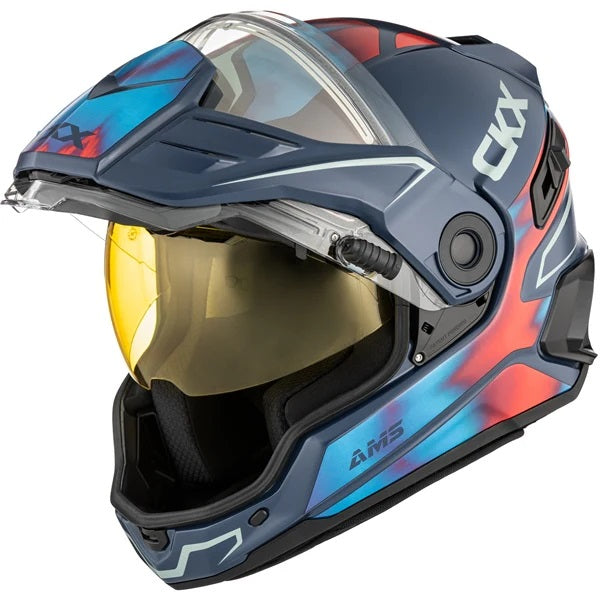 Casque Intégral de Motoneige Mission Tanium Bleu/Rouge de droite