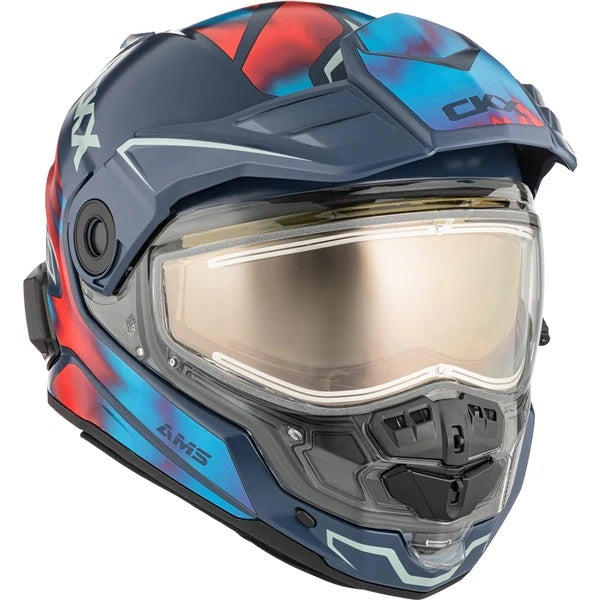 Casque Intégral de Motoneige Mission Tanium Bleu/Rouge de face
