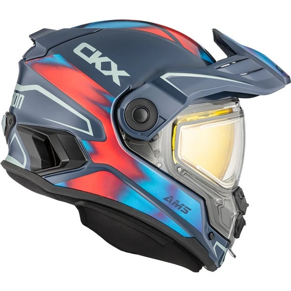 Casque Intégral de Motoneige Mission Tanium Bleu/Rouge de gauche