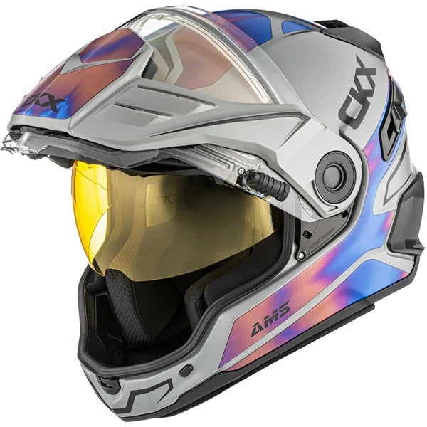 Casque Intégral de Motoneige Mission Tanium Bleu/Gris de droite