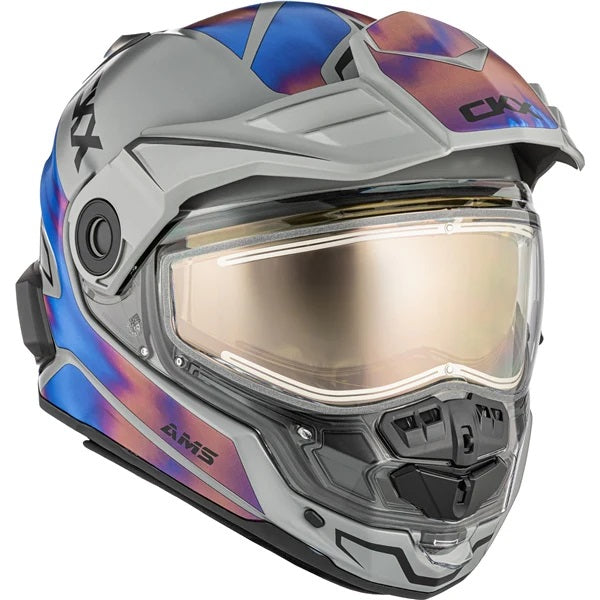 Casque Intégral de Motoneige Mission Tanium Bleu/Gris de face