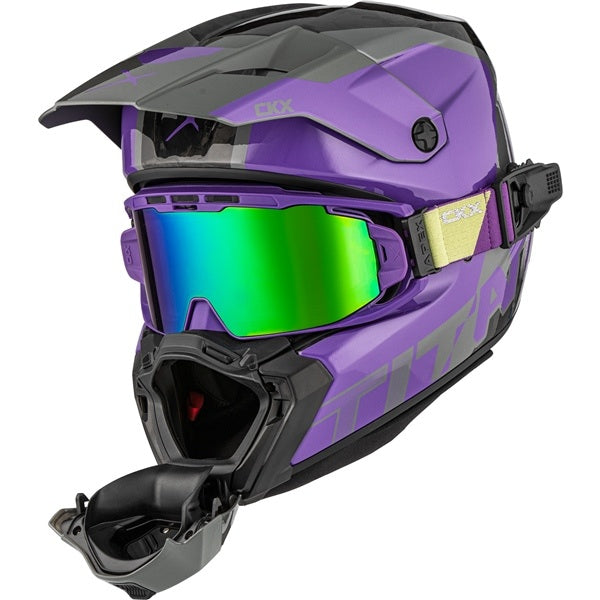 Casque Titan AMS Nunavut Lunettes Apex Incluse Carbone - Edition Limitée  Mauve, côté gauche