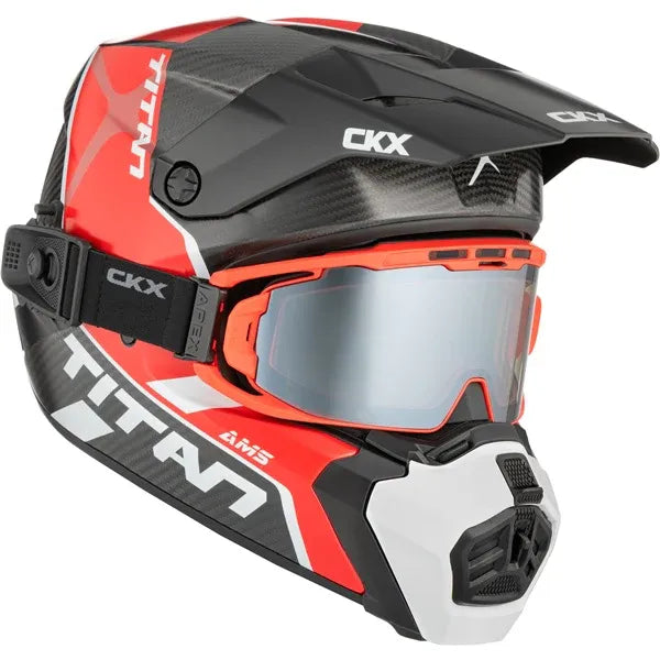 Casque Titan AMS Conrod Rouge, de côté