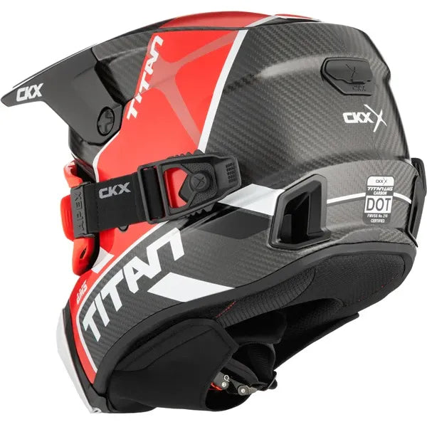 Casque Titan AMS Conrod Rouge, de dos