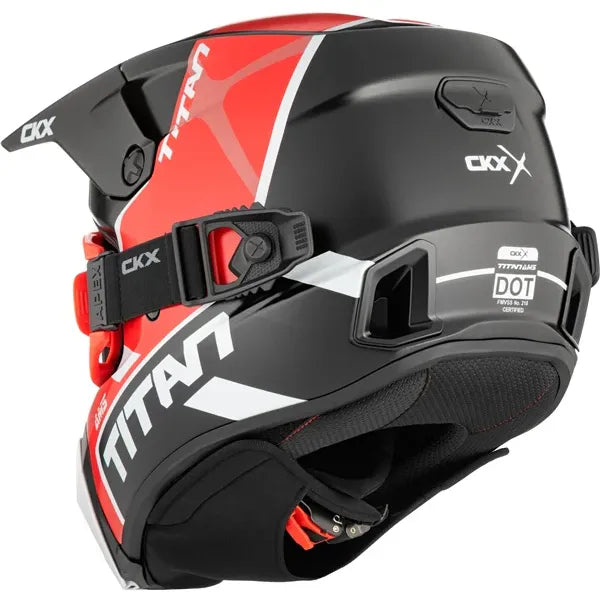 Casque Titan AMS Conrod Rouge, de dos