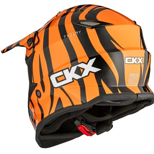 Casque TX019Y Zoo Junior Orange/Noir, de dos