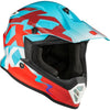 Casque de Motocross TX019Y Howl Junior Bleu/Rouge, de côté