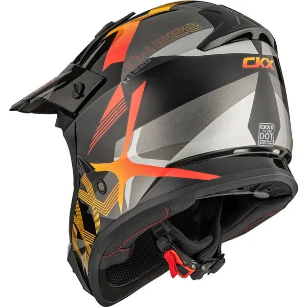 Casque Hors-Route TX228 Lord Noir/Orange, de dos