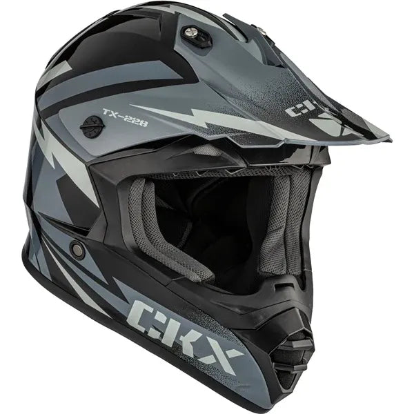 Casque Hors Route TX228 Bolt Gris, de côté