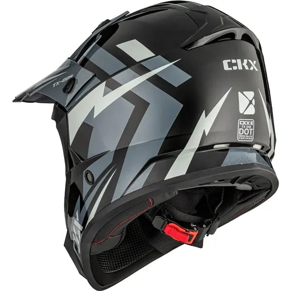 Casque Hors Route TX228 Bolt Gris, de dos