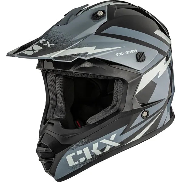 Casque Hors Route TX228 Bolt Gris, côté gauche