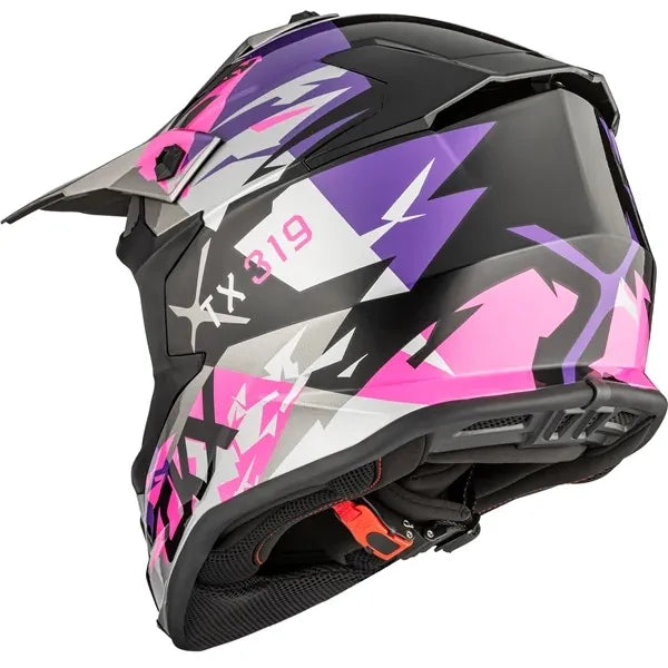 Casque Hors-Route TX319 Jagged Mauve, de dos