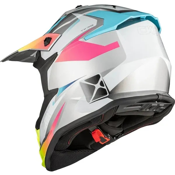 Casque Hors-Route TX319 Skyway Blanc/Bleu, Dos