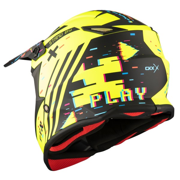 Casque de Motocross TX019Y Error Junior CKX Haute-Visibilité Derrière