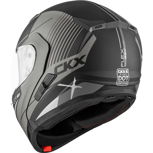 Casque Modulaire de Moto Flex Rsv Tempo| Noir et gris, derrière 