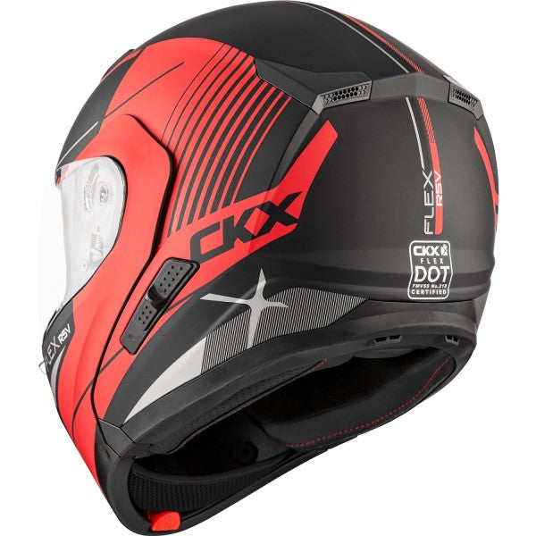 Casque Modulaire de Moto Flex RSV Tempo Rouge/Noir incliné de dos