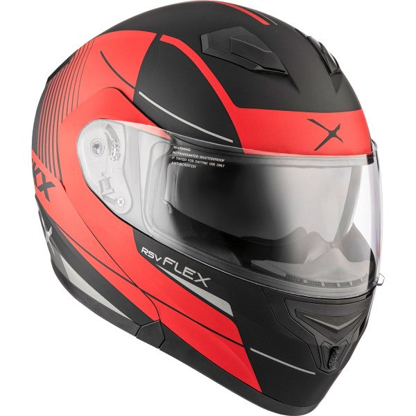 Casque Modulaire de Moto Flex RSV Tempo Rouge/Noir incliné de gauche