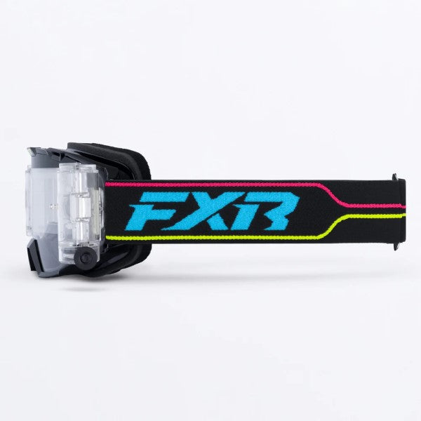 Lunette de Motocross Maverick Prime Roll-Off Noir/Bleu, de côté