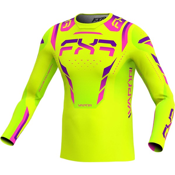 Chandail de Motocross Vapor Air Mauve/Jaune incliné de face