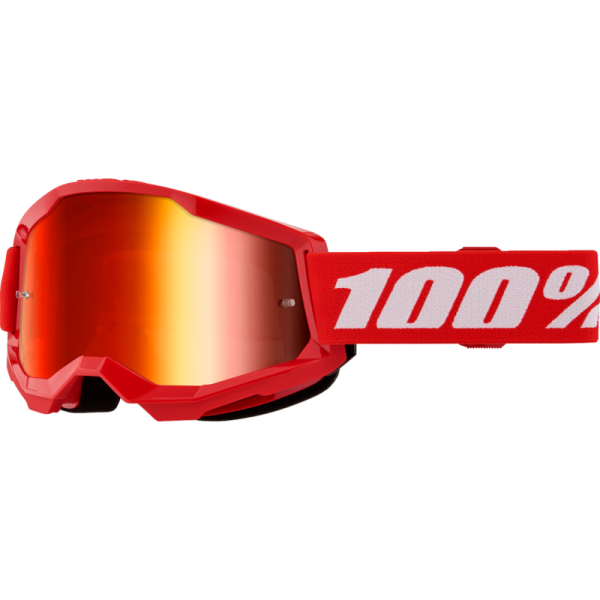 Lunettes de Motocross Strata 2 à Lentille Miroir 100% Rouge