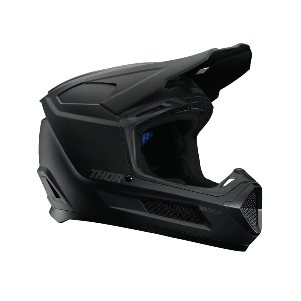 Casque de Motocross Fleet Blackout Junior Noir Mat, vue 3/4