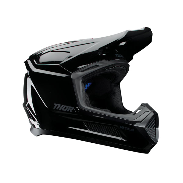 Casque de Motocross Fleet Blackout Junior Noir brillant, vue 3/4