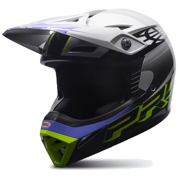 Casque de Motocross MX-10 Intake Édition Limitée Mauve/Vert incliné de droite