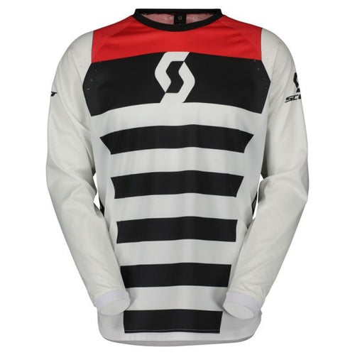 Chandail de Motocross Evo Race Scott noir blanc et rouge, de face