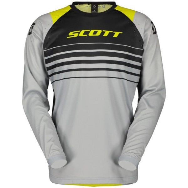 Chandail de Motocross Evo Swap Scott gris et jaune, de face