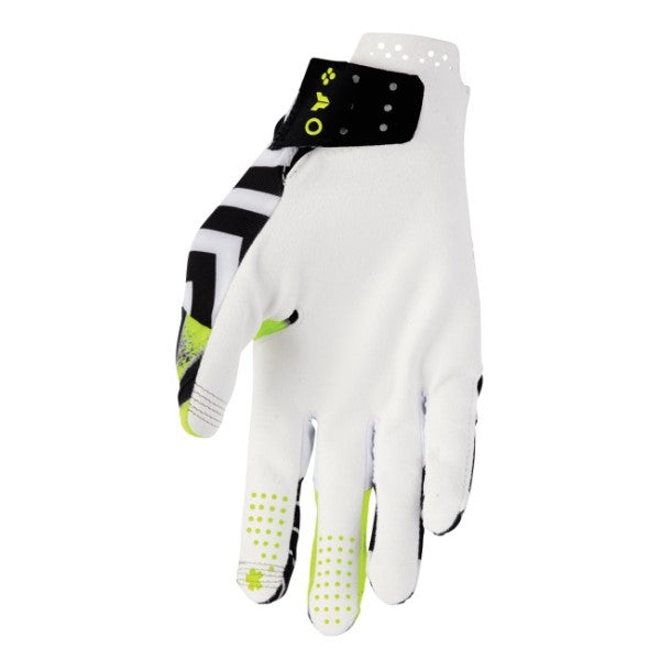 Gants de Motocross Sportmode Noir Blanc Jaune, Paume