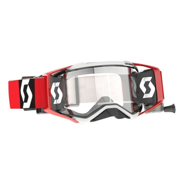 Lunette de Motocross Prospect WFS Roll-Off Scott rouge et noir, de 3/4
