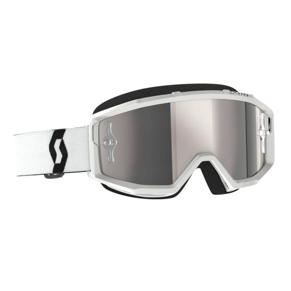 Lunette de Motocross Primal Scott blanc, lentille miroir