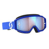Lunette de Motocross Primal Scott bleu et blanc, lentille miroir