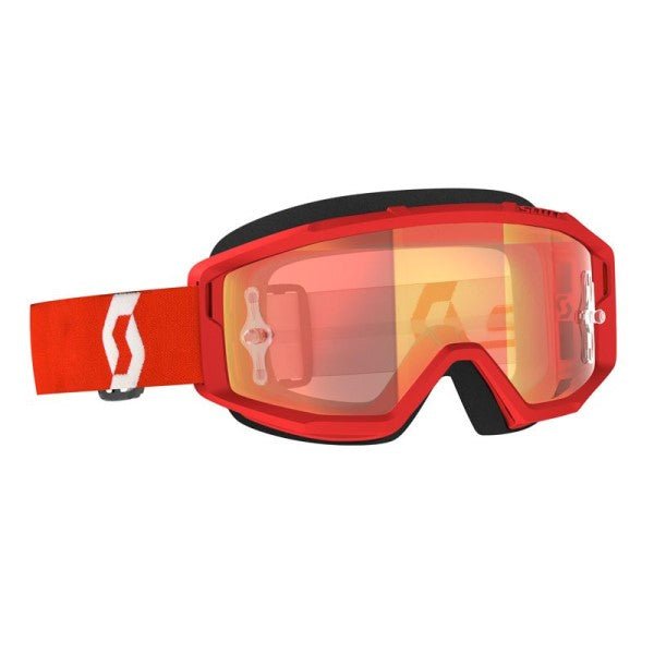 Lunette de Motocross Primal Scott rouge et blanc, lentille miroir