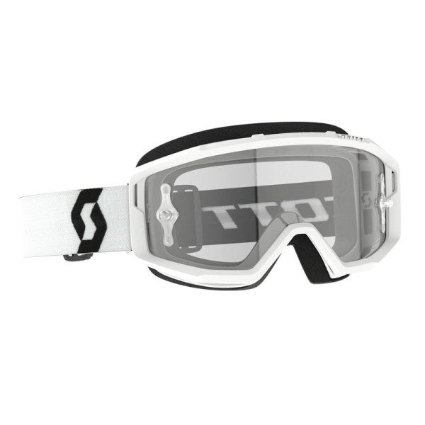 Lunette de Motocross Primal Scott blanc, lentille claire