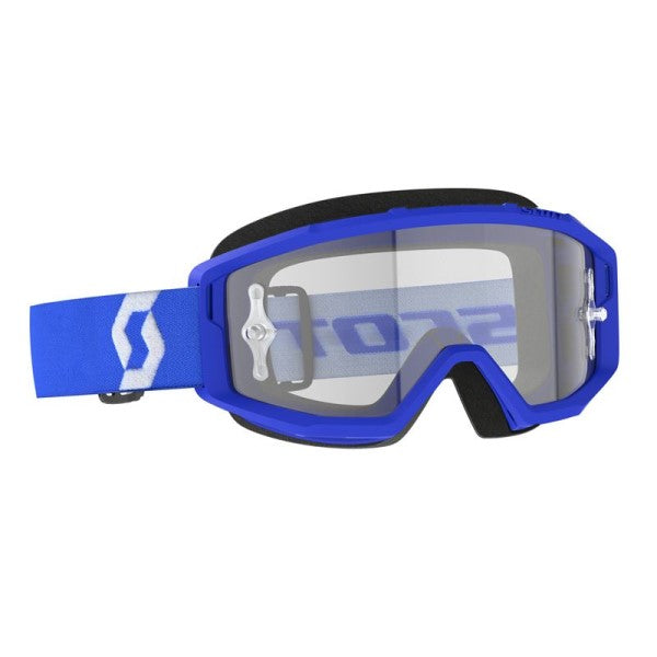 Lunette de Motocross Primal Scott bleu et blanc, lentille claire