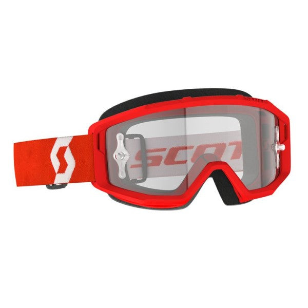 Lunette de Motocross Primal Scott rouge et blanc, lentille claire