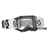 Lunette de Motocross Prospect WFS Roll-Off Scott noir et blanc, de 3/4