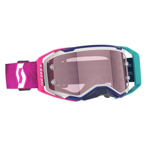 Lunette de Motocross Prospect 2.0 AMP Scott bleu et rose lentille claire